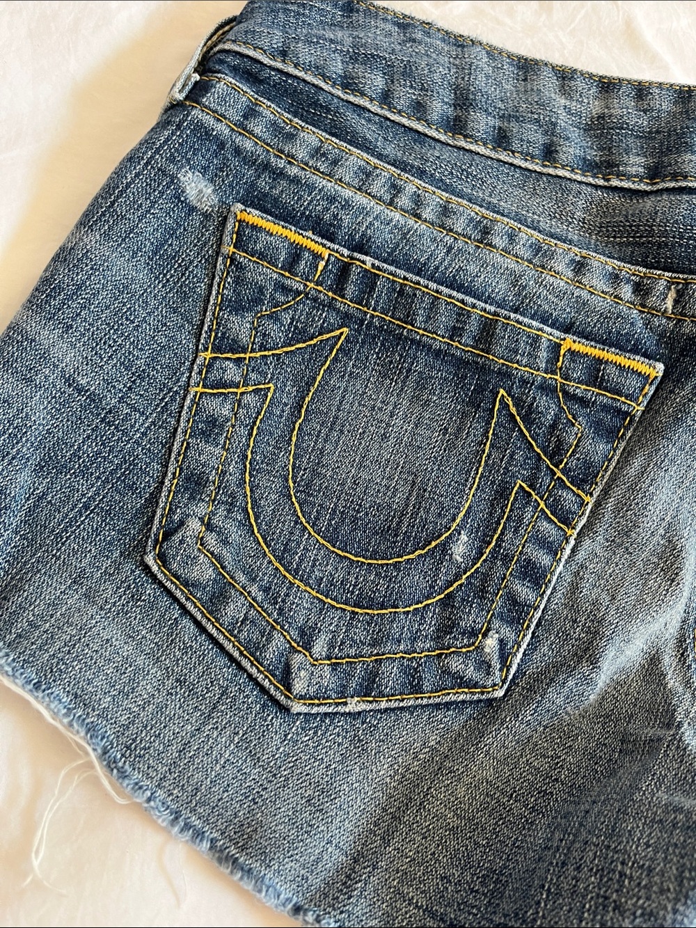 vintage Y2K low-rise True Religion Bobby Short Cut-Off Denim Shorts - Picture 4 of 13